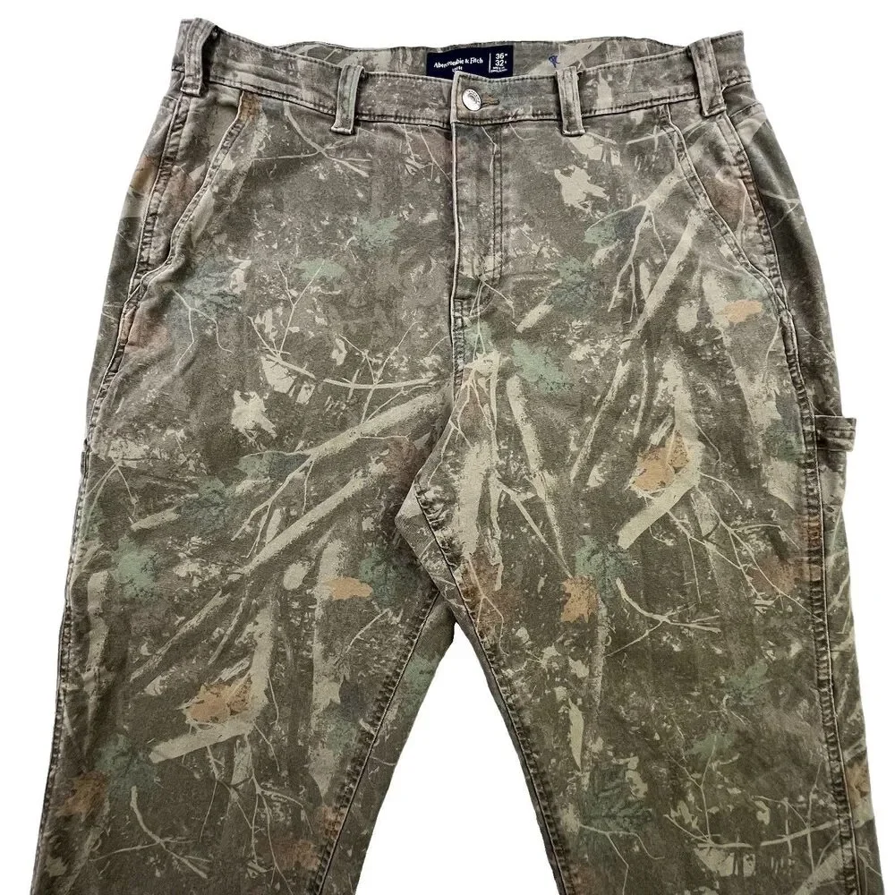 Abercrombie & Fitch Cargo Pants Mens 36x32 (Fits 36x31) Camo Loose Utility